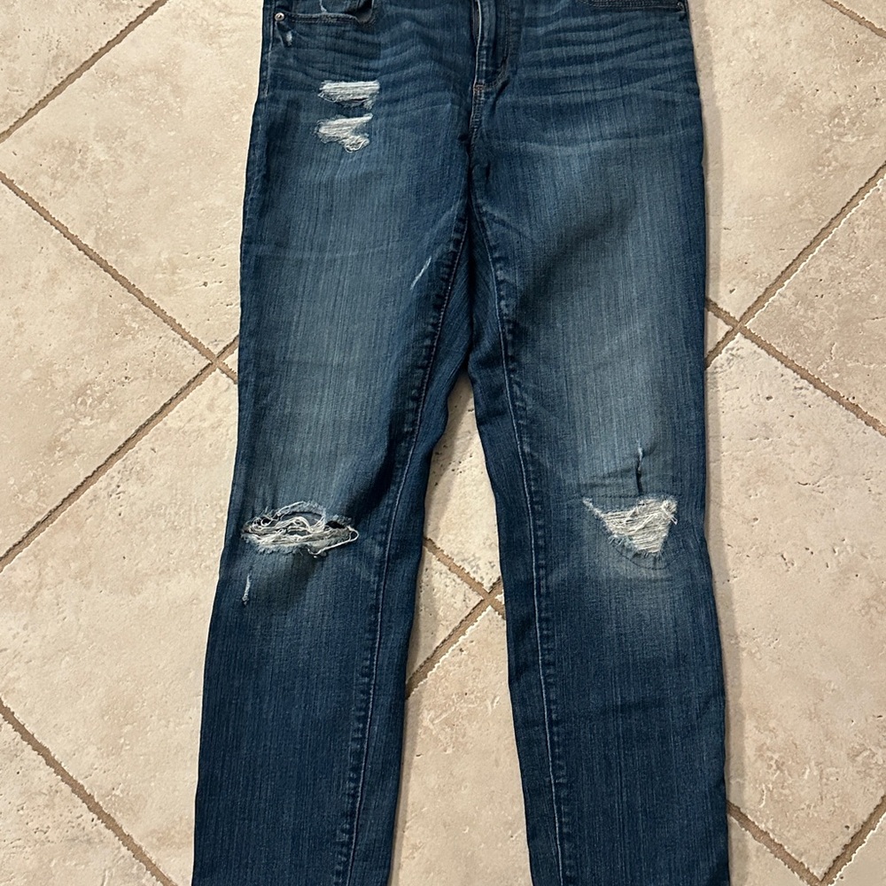 Women's Blue Distressed Jeans